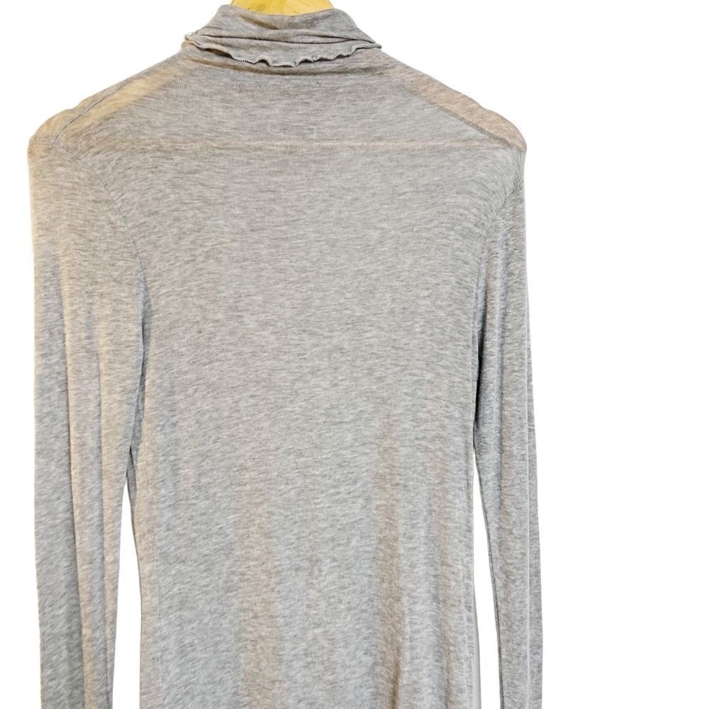 🎄Chelsea 28 Sheer Turtleneck Long Sleeve Top Grey Size XS